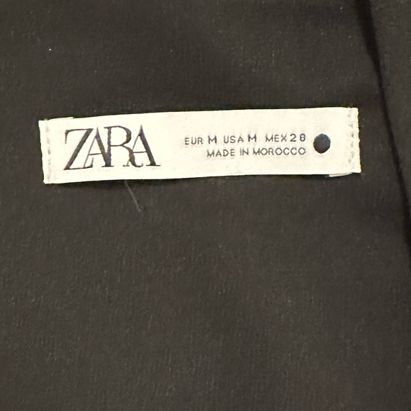 Zara Black Draped Midi Dress Square Neck Ruched Back - Picture 5 of 7